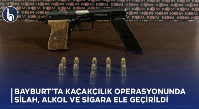 Bayburt’ta Kaçakçılık Operasyonunda Silah, Alkol ve Sigara Ele Geçirildi