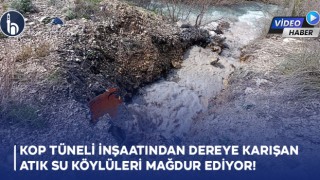 Bayburt'ta Kop Tüneli İnşaatından Dereye Karışan atık Su Köylüleri Mağdur Ediyor!