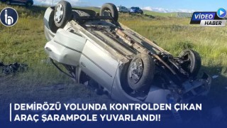 Demirözü yolunda kontrolden çıkan araç şarampole yuvarlandı!