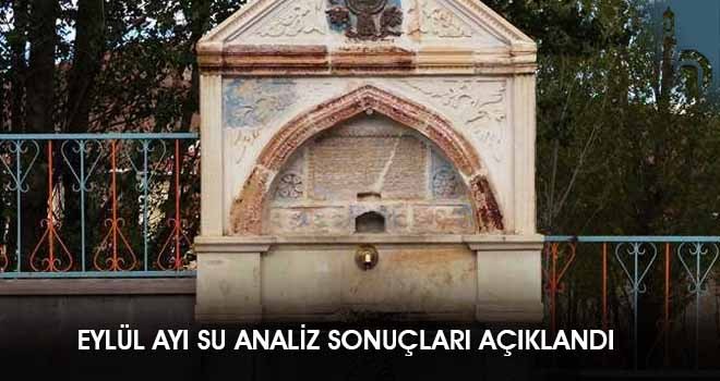 Eylül Ayı Su Analiz Sonuçları Açıklandı