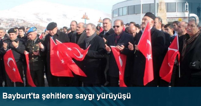 Bayburt'ta şehitlere saygı yürüyüşü