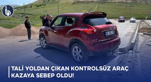 Bayburt'ta Tali Yoldan Çıkan Kontrolsüz Araç Kazaya Sebep Oldu!