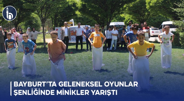 Bayburt’ta Geleneksel Oyunlar Şenliğinde Minikler Yarıştı