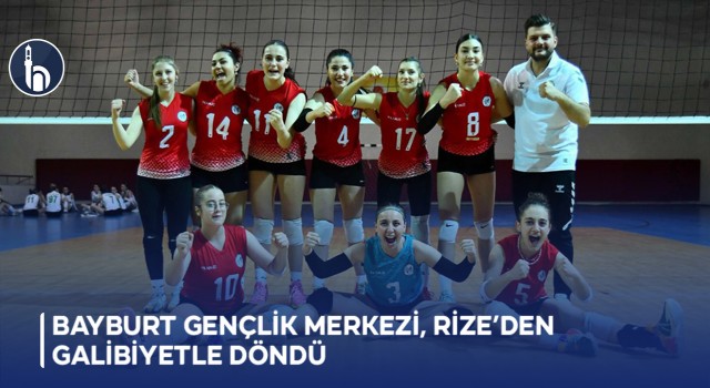 Bayburt Gençlik Merkezi Voleybol Takımı Rize’den Galibiyetle Döndü