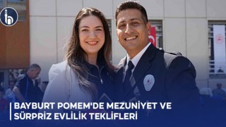 Bayburt POMEM'de Mezuniyet ve Sürpriz Evlilik Teklifleri