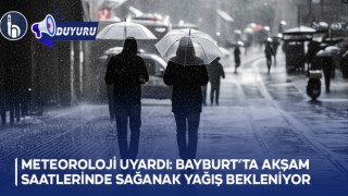 Meteoroloji Uyardı: Bayburt’ta Akşam Saatlerinde Sağanak Yağış Bekleniyor