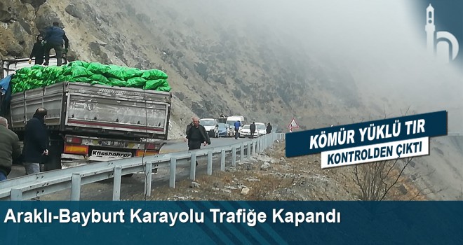 Araklı-Bayburt karayolu trafiğe kapandı